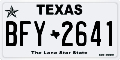 TX license plate BFY2641