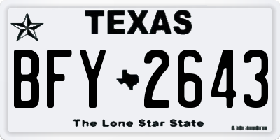 TX license plate BFY2643