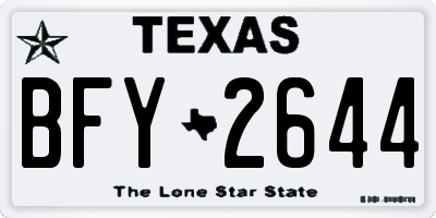 TX license plate BFY2644