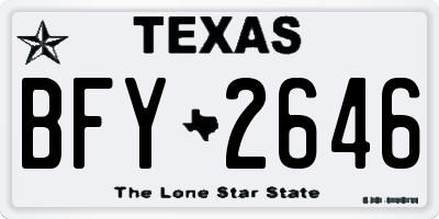 TX license plate BFY2646