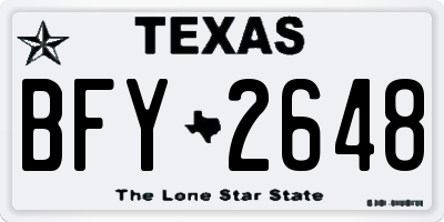 TX license plate BFY2648