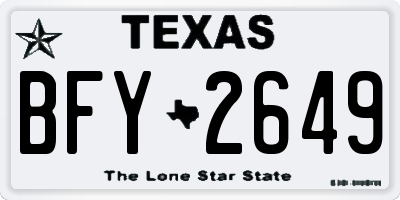 TX license plate BFY2649