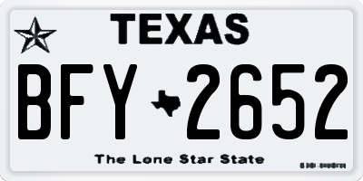 TX license plate BFY2652
