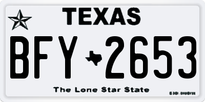 TX license plate BFY2653