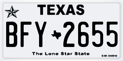 TX license plate BFY2655