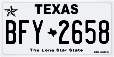 TX license plate BFY2658