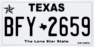 TX license plate BFY2659