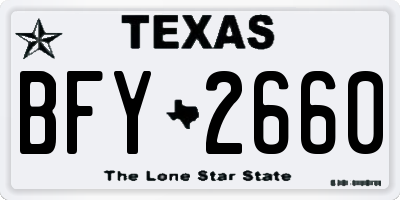 TX license plate BFY2660