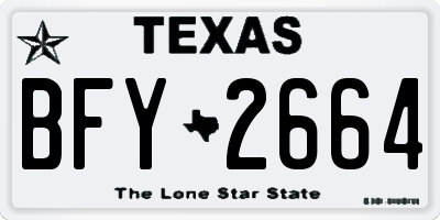 TX license plate BFY2664