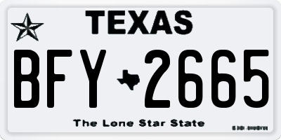 TX license plate BFY2665