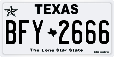 TX license plate BFY2666