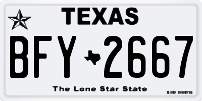TX license plate BFY2667