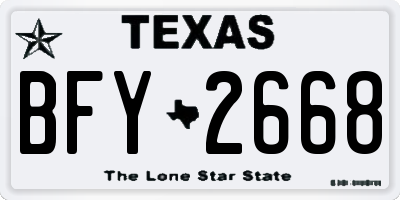 TX license plate BFY2668