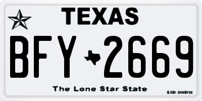 TX license plate BFY2669