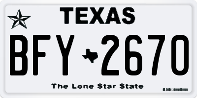 TX license plate BFY2670