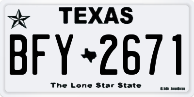 TX license plate BFY2671