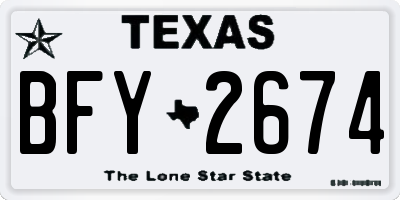 TX license plate BFY2674