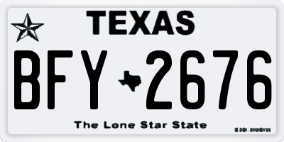 TX license plate BFY2676