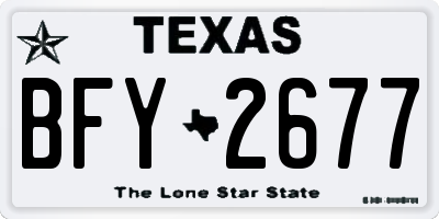 TX license plate BFY2677