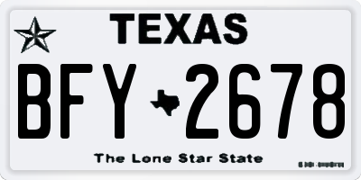 TX license plate BFY2678