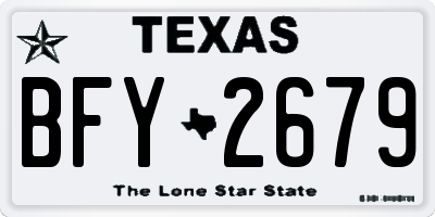 TX license plate BFY2679