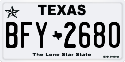 TX license plate BFY2680
