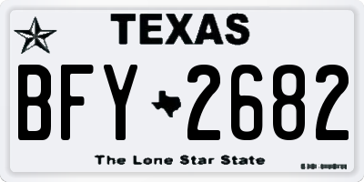TX license plate BFY2682