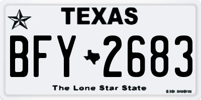 TX license plate BFY2683