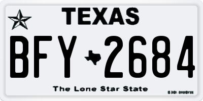 TX license plate BFY2684