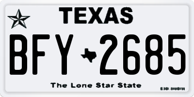 TX license plate BFY2685