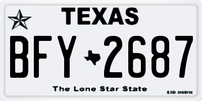 TX license plate BFY2687