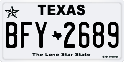 TX license plate BFY2689