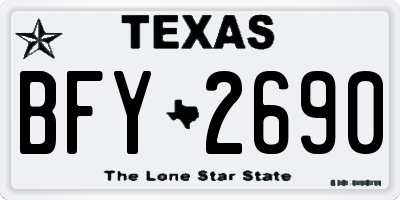 TX license plate BFY2690