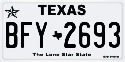 TX license plate BFY2693