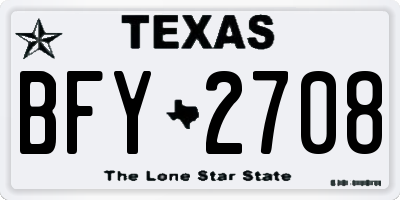 TX license plate BFY2708