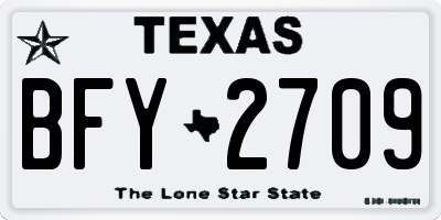 TX license plate BFY2709