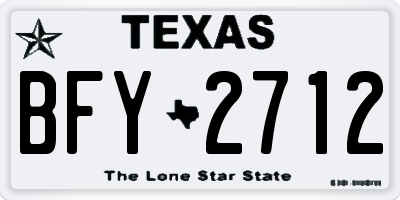 TX license plate BFY2712