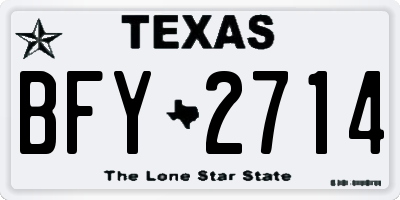 TX license plate BFY2714