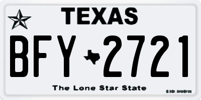 TX license plate BFY2721