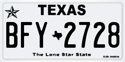 TX license plate BFY2728
