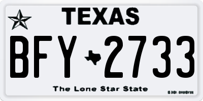 TX license plate BFY2733
