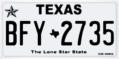 TX license plate BFY2735