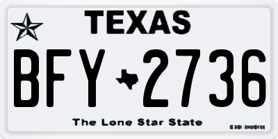 TX license plate BFY2736