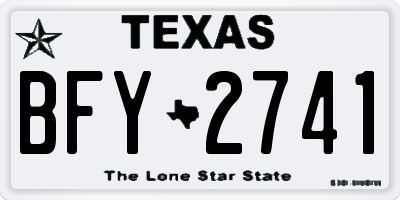 TX license plate BFY2741