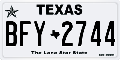 TX license plate BFY2744