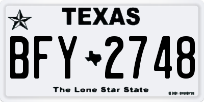 TX license plate BFY2748