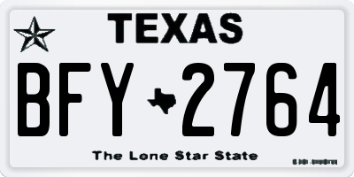 TX license plate BFY2764