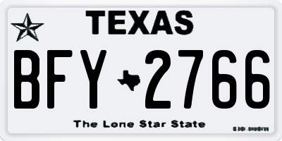 TX license plate BFY2766