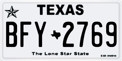 TX license plate BFY2769
