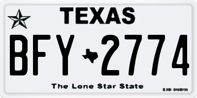 TX license plate BFY2774